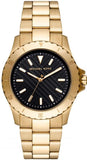 Michael Kors MK9078 Everest Three-Hand Men's Watch – Black Dial & Gold Steel Bracelet