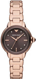 Emporio Armani AR11570 Mia Quartz Women's Watch – Brown Dial with Rose Gold Steel Strap