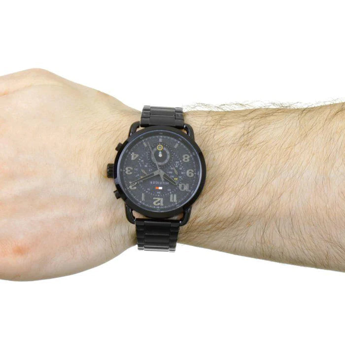Tommy Hilfiger Briggs Black Dial Black Steel Strap Watch for Men  - 1791423
