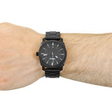 Fossil Machine Black Dial Black Steel Strap Watch for Men - FS4775