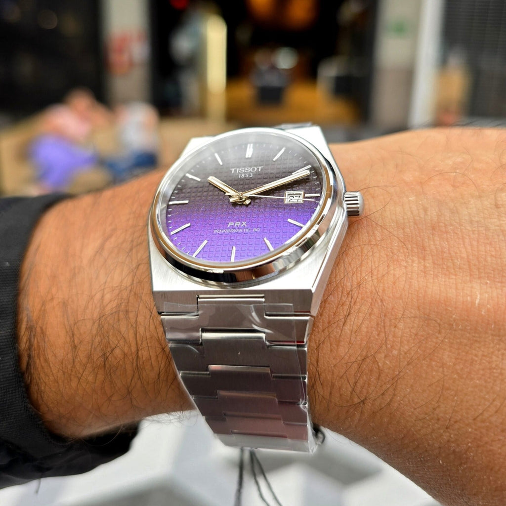 Tissot T137.407.11.051.01 Powermatic 80 Men's Watch – Gradient Blue Dial & Silver Steel Strap