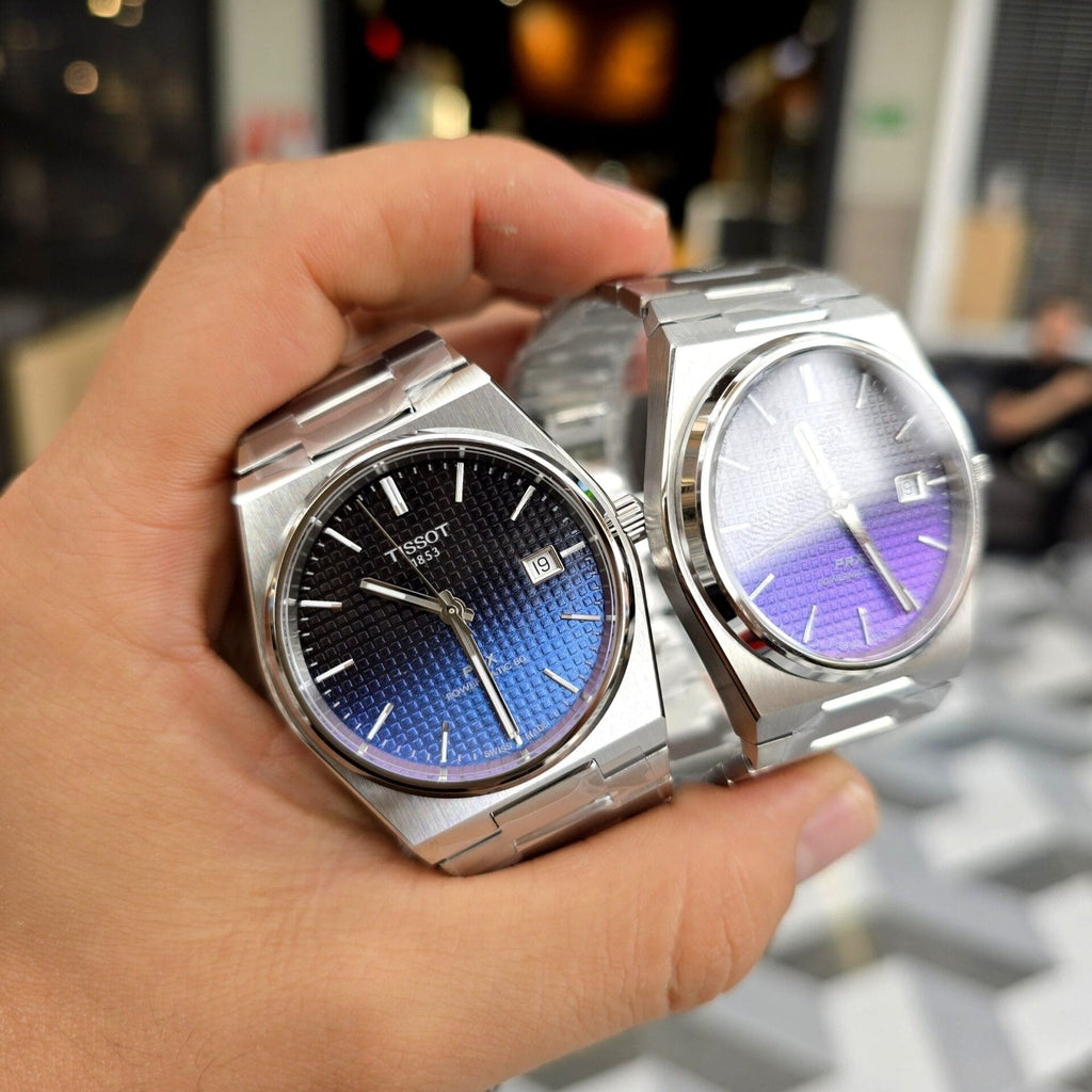 Tissot T137.407.11.051.01 Powermatic 80 Men's Watch – Gradient Blue Dial & Silver Steel Strap