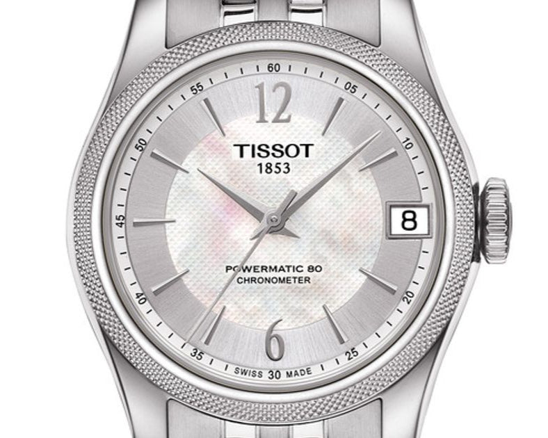 Tissot Ballade Powermatic 80 Automatic Mother of Pearl Dial Silver Steel Strap Watch For Women - T108.208.11.117.00