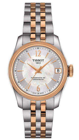 Tissot Ballade Powermatic 80 Cosc Mother of Pearl Dial Two Tone Steel Strap Watch For Women - T108.208.22.117.01