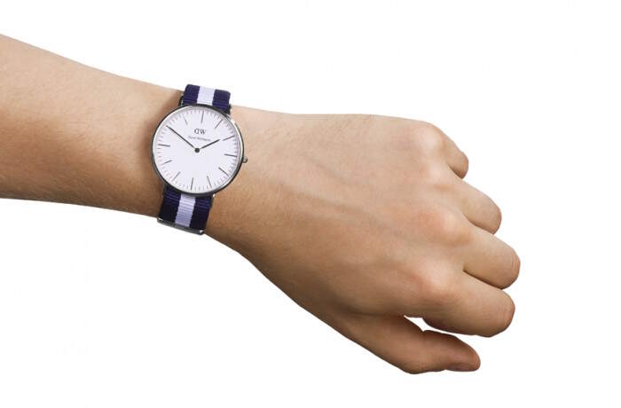 Daniel Wellington Classic Glasgow White Dial Two Tone NATO Strap Watch For Men - DW00100018