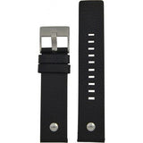 Diesel Mini Daddy Black Silver Dial Black Leather Strap Watch For Men - DZ7307