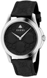 Gucci YA1264031 G Timeless Quartz Men's Watch – Black Dial & Black Leather Strap