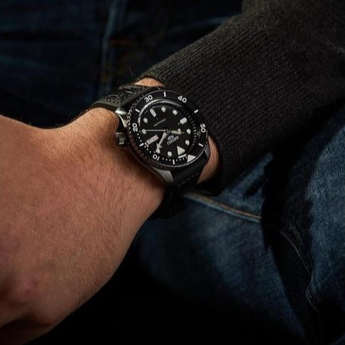 Seiko 5 Sports SRPD65K3 Automatic Men's Watch – Black Dial & Black Silicone Strap