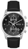 Hugo Boss 1513782 Skymaster Quartz Men's Watch – Black Dial & Black Leather Strap