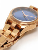 Marc Jacobs Henry Blue Dial Rose Gold Steel Strap Watch for Women - MBM3213