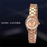 Marc Jacobs Tether Transparent Rose Gold Dial Rose Gold Steel Strap Watch for Women - MBM3417