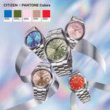 Citizen x Pantone NJ0158-89X Men's Automatic Watch – Dreamy Pink Dial with Silver Steel Strap