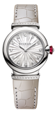 Bvlgari 103367 Lvcea Women's Watch – Diamond Silver Mother of Pearl Dial & Silver Leather Strap