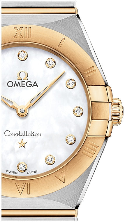 Omega Constellation Manhattan Mother of Pearl Dial Two Tone Steel Strap Watch for Women - 131.20.28.60.55.002
