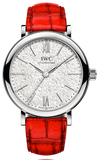 IWC IW357408 Portofino Automatic Diamonds Women's Watch – Silver Dial & Red Leather Strap