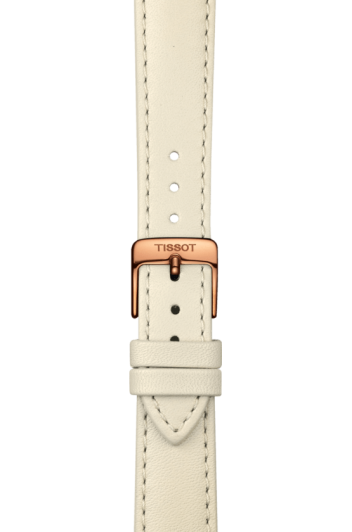 Tissot T Lady Bella Ora Round White Dial Beige Leather Strap Watch For Women - T103.210.36.018.00