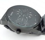 Diesel Mini Daddy Dual Time Black Dial Black Stainless Steel Strap Watch For Men - DZ7316