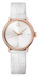 Calvin Klein K2Y2Y6KW Accent Quartz Women's Watch – White Dial & White Leather Strap