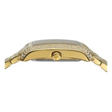 Michael Kors Emery Pave Analog Green Dial Gold Steel Strap Watch for Women - MK4742