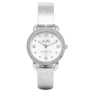 Coach Delancey White Dial Silver Steel Strap Watch for Women - 14502353