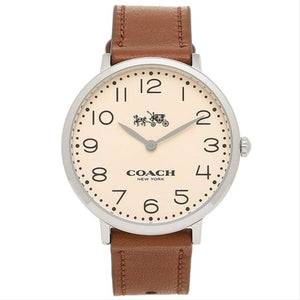 Coach Slim Easton White Dial Brown Leather Strap Watch for Women - 14502682
