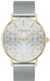 Coach Perry Silver Dial Silver Mesh Bracelet Watch for Women - 14503387