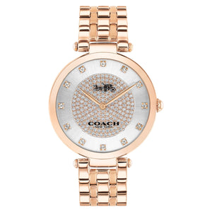Coach Park Silver Dial Rose Gold Steel Strap Watch for Women - 14503735