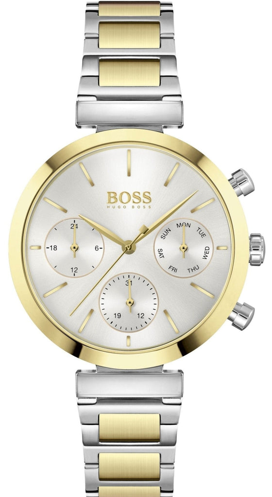 Hugo Boss Flawless Silver Dial Two Tone Steel Strap Watch for Women - 1502550