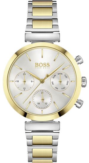 Hugo Boss Flawless Silver Dial Two Tone Steel Strap Watch for Women - 1502550