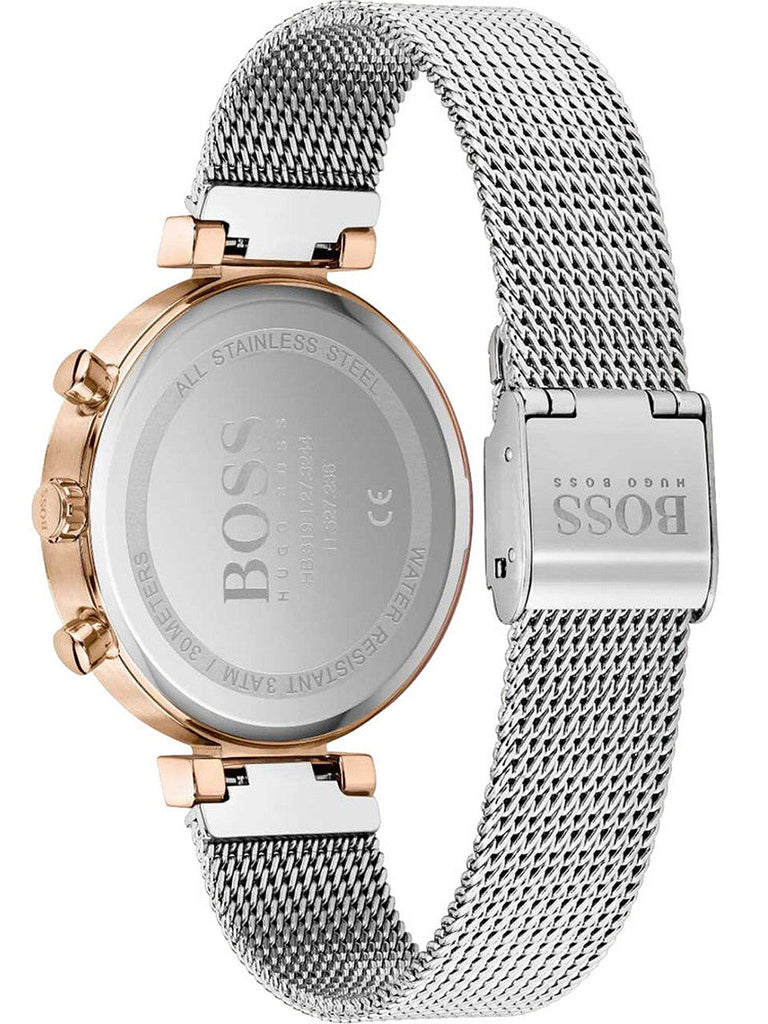 Hugo Boss Flawless Silver Dial Silver Mesh Bracelet Watch for Women -1502551