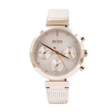Hugo Boss Flawless White Dial Gold Mesh Bracelet Watch for Women - 1502553