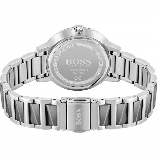 Hugo Boss Signature Grey Dial Silver Steel Strap Watch for Men - 1502569