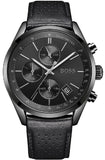 Hugo Boss 1513474 Grand Prix Men's Watch – Black Dial & Black Leather Strap