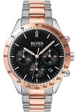 Hugo Boss 1513584 Talent Quartz Men's Watch – Black Dial & Two-Tone Steel Strap