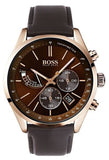 Hugo Boss 1513605 Grand Prix Men's Watch – Brown Dial & Brown Leather Strap