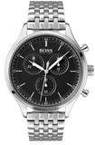Hugo Boss 1513652 Companion Quartz Men's Watch – Black Dial & Silver Steel Strap