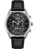Hugo Boss 1513816 Champion Men's Watch – Black Dial & Black Leather Strap