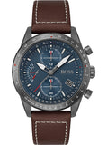 Hugo Boss 1513852 Pilot Edition Men's Watch – Blue Dial & Brown Leather Strap