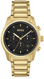 Hugo Boss 1514006 Trace Chronograph Men's Watch – Black Dial & Gold Steel Strap