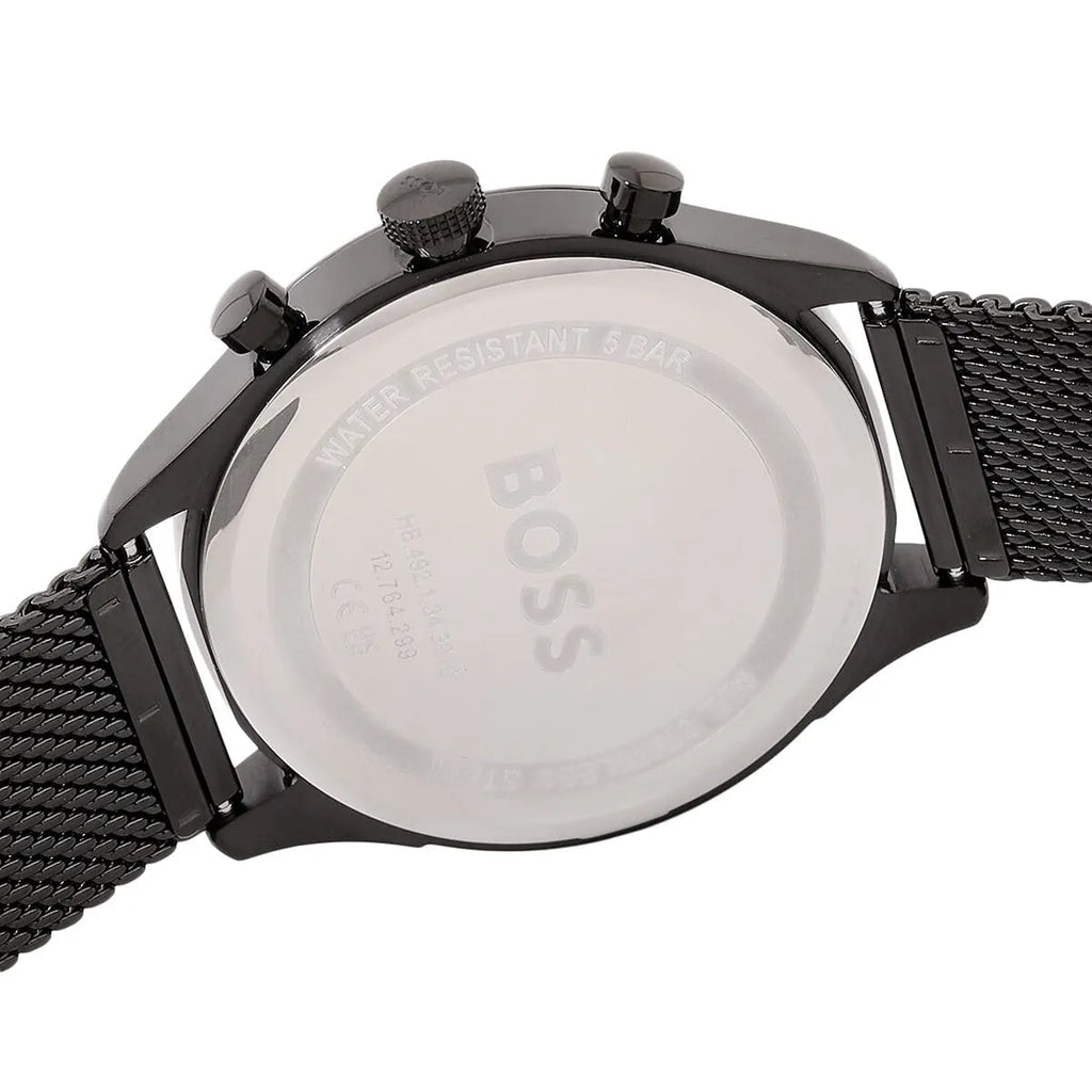 Hugo Boss Gregor Chronograph Black Dial Black Mesh Bracelet Watch For Men - 1514065
