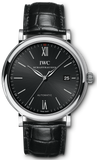 IWC IW356502 Portofino Automatic Men's Watch – Black Dial & Black Leather Strap