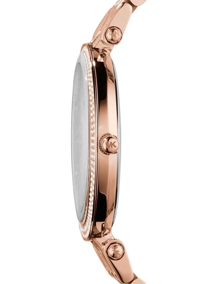 Michael Kors Darci Rose Gold Dial with Diamonds Rose Gold Stainless Steel Strap Watch for Women - MK3192