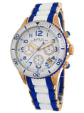 Marc Jacobs Rock Chronograph White Dial Two Tone Silicone Strap Watch for Women - MBM2594