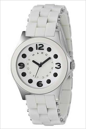 Marc Jacobs Rock White Dial White Silicone Strap Watch for Women - MBM2532