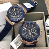 Guess Zena Blue Dial Blue Silicone Strap Watch For Women - W1049L2