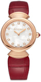 Bvlgari 102840 Divas’ Dream Women's Watch – Diamond Mother of Pearl Dial & Red Leather Strap