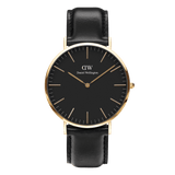 Daniel Wellington Classic Sheffield Black Dial Black Leather Strap Watch For Women - DW00100139