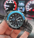 Fossil FS5835 FB-01 Chronograph Men’s Watch – Black Dial with Grey Steel Strap