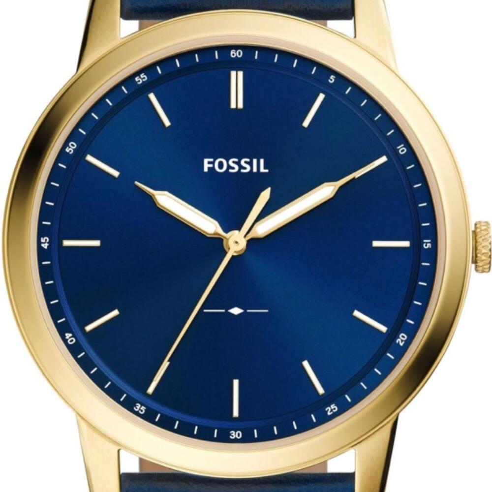 Fossil The Minimalist 3H Analog Blue Dial Blue Leather Strap Watch for Men - FS5789