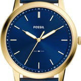 Fossil The Minimalist 3H Analog Blue Dial Blue Leather Strap Watch for Men - FS5789